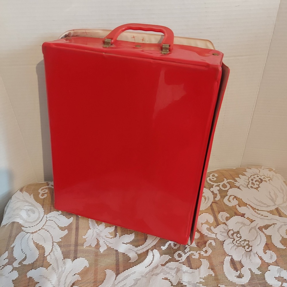 Vintage Ideal Tammy Doll Case Red Vinyl Evening in Paris 1960s Toy Trunk 12x10.5 - Picture 6 of 10